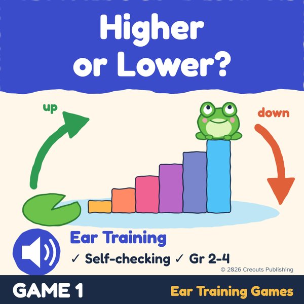 Higher or Lower? Ear Training for Young Musicians, a self-checking Boom Learning deck cover