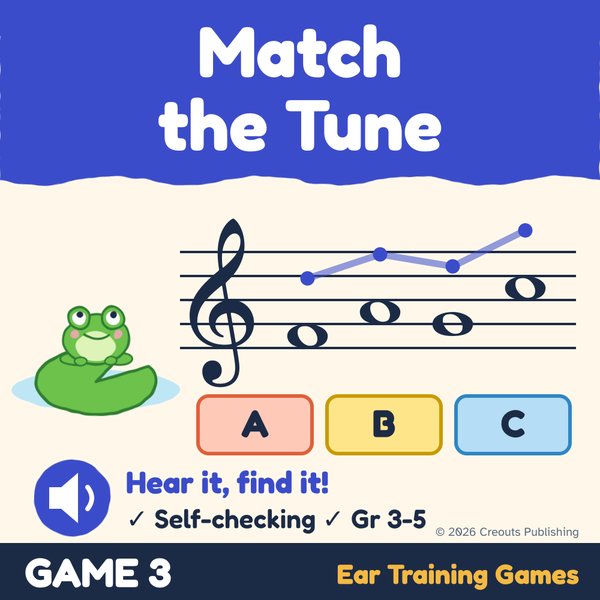 Match the Tune: Hear It, Then Find It on the Staff, a self-checking Boom Learning deck cover