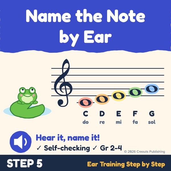 Name the Note by Ear: C, D, E, F and G From a Home Note, a self-checking Boom Learning deck cover