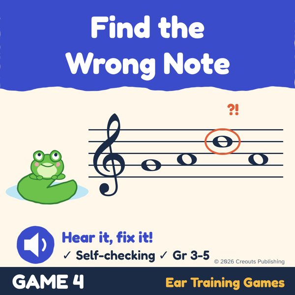 Find the Wrong Note: Treble Clef Proofreading by Ear, a self-checking Boom Learning deck cover