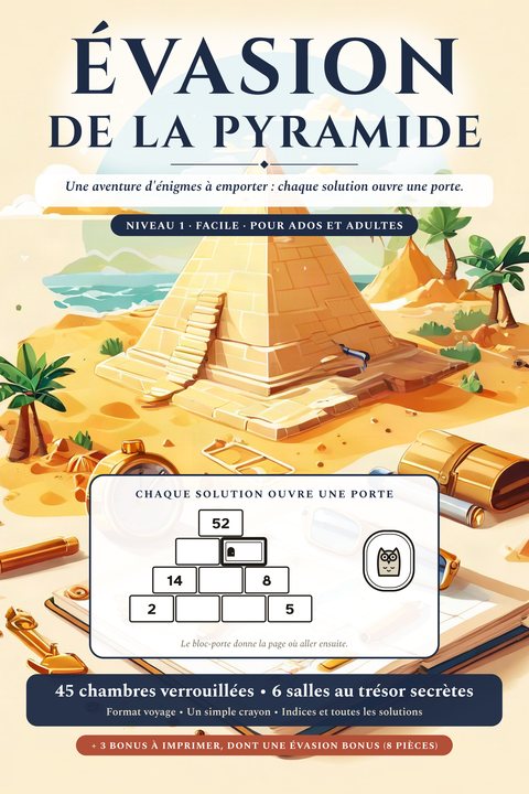 Évasion de la pyramide, Niveau 1 · Facile