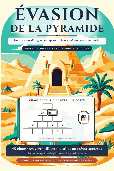 Évasion de la pyramide, Niveau 3 · Difficile