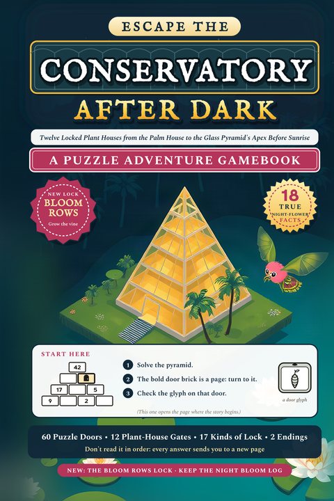 Escape the Conservatory After Dark: Twelve Locked Plant Houses from the Palm House to the Glass Pyramid's Apex hardcover cover