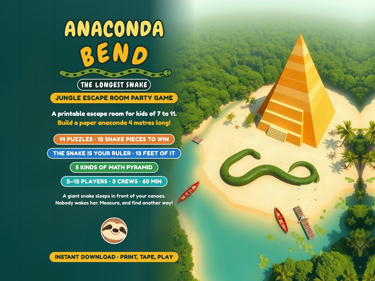 Anaconda Bend: The Longest Snake, first picture of its Etsy listing