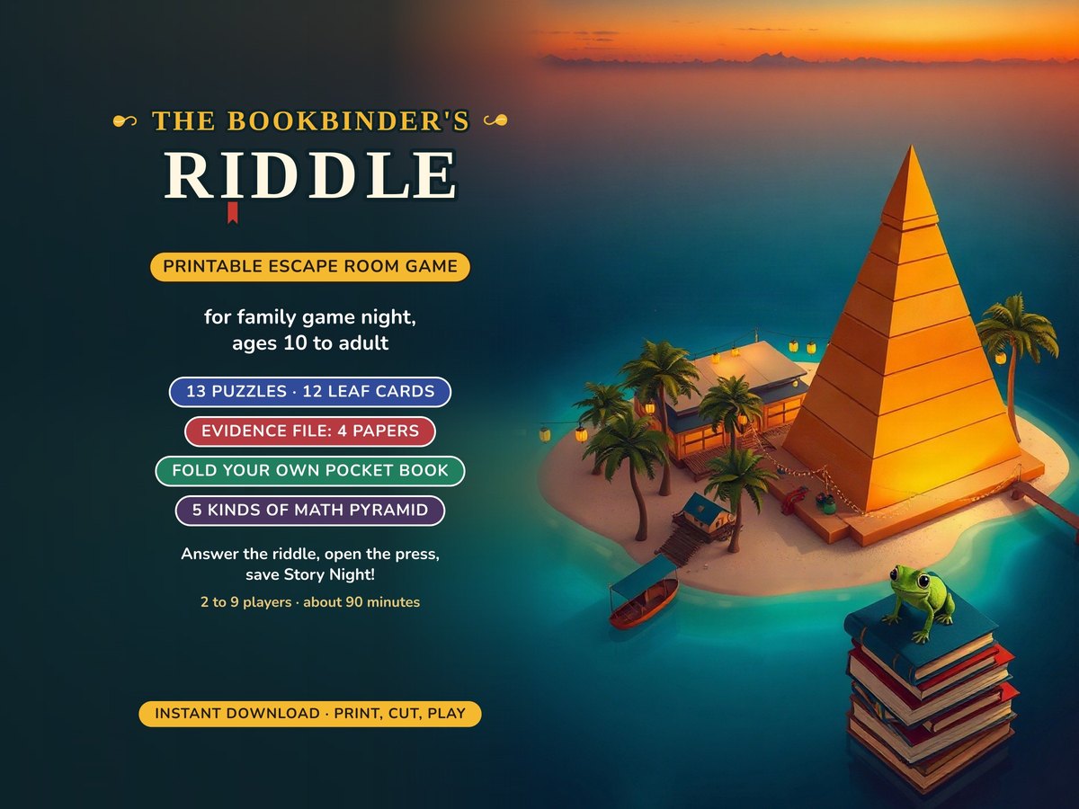 The Bookbinder's Riddle, first picture of its Etsy listing