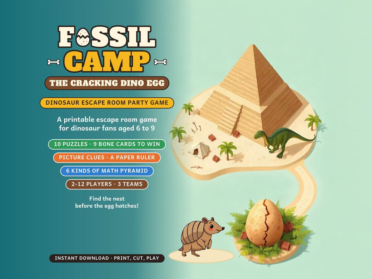 Fossil Camp: The Cracking Dino Egg, first picture of its Etsy listing