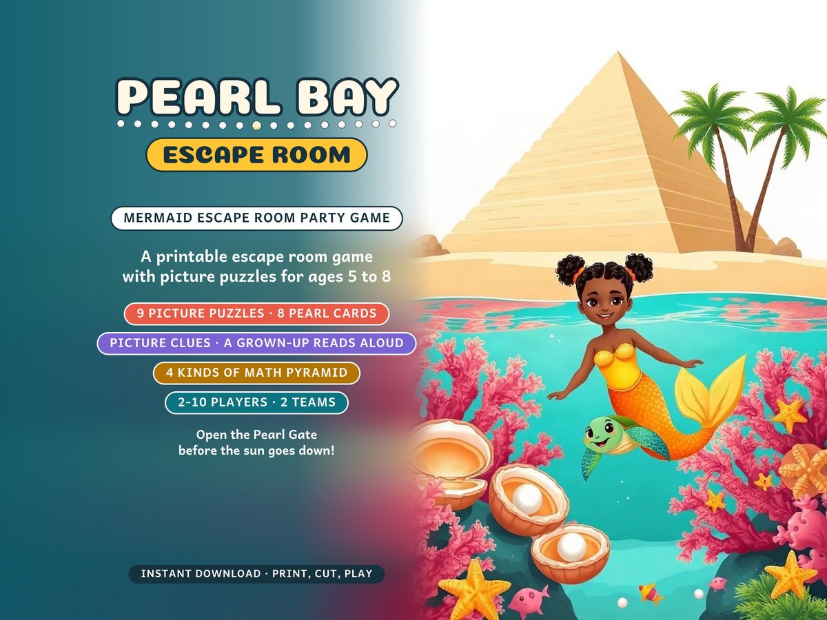 Pearl Bay Escape Room, first picture of its Etsy listing