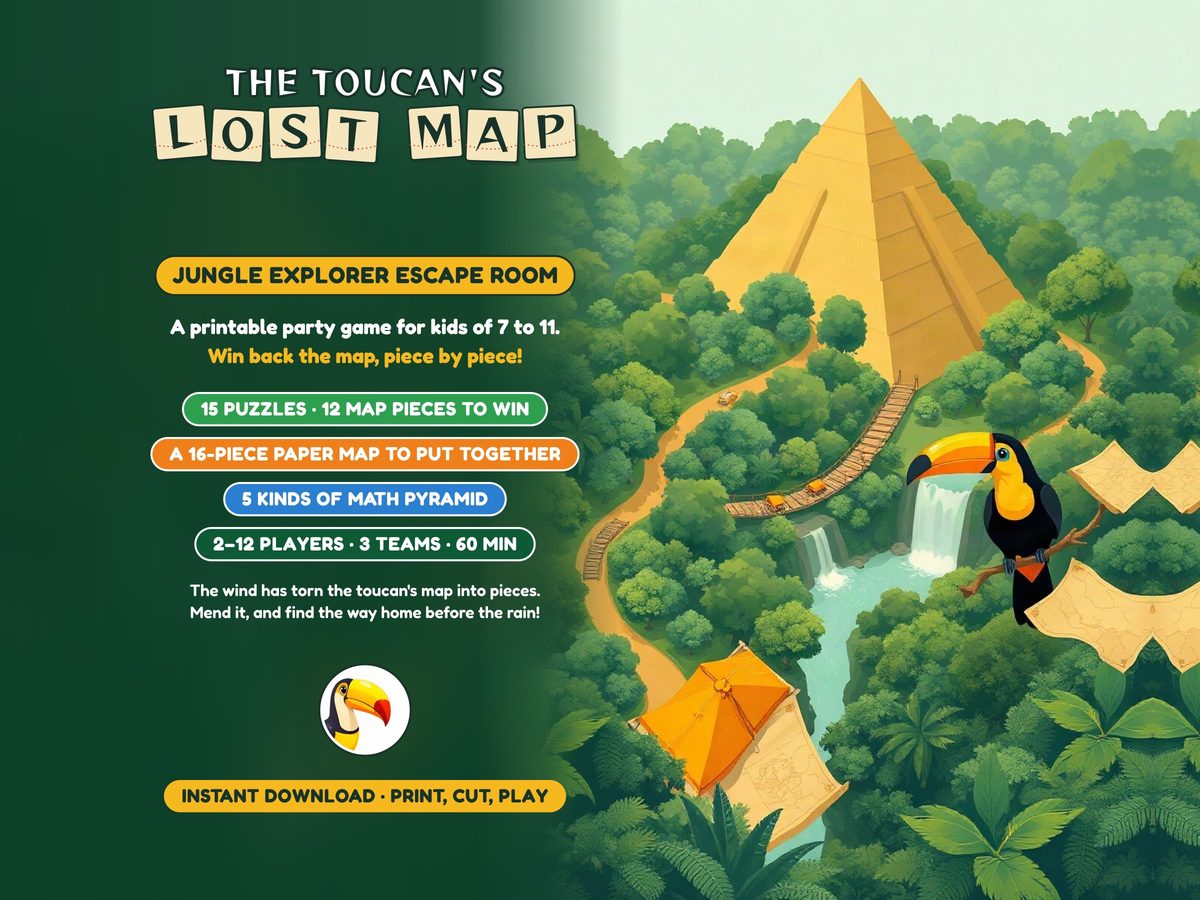 The Toucan's Lost Map, first picture of its Etsy listing