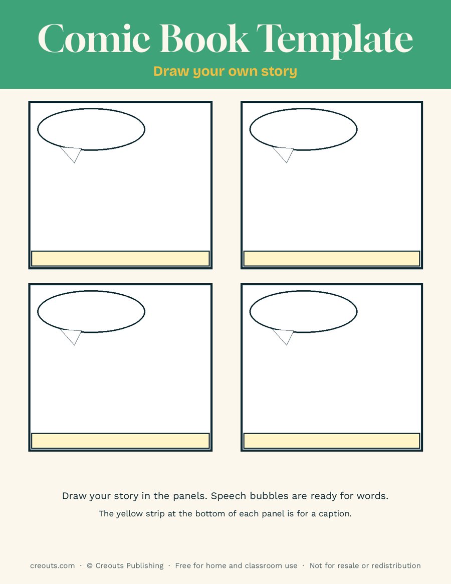 Comic Book Template: Free Printable