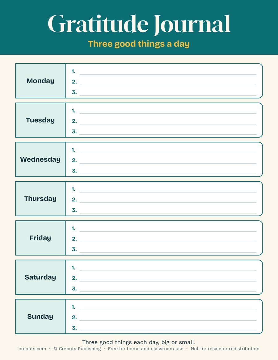 Gratitude Journal: Free Printable