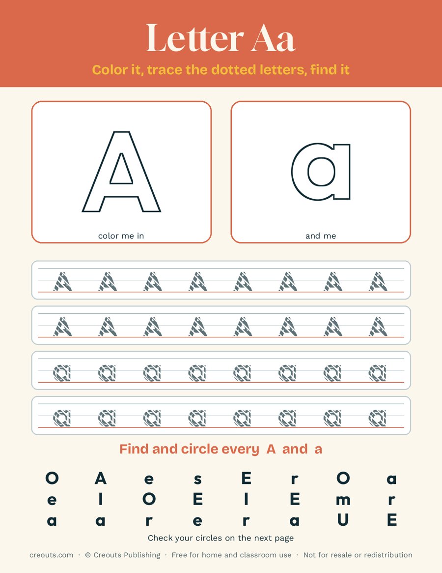 Letter A Tracing Worksheet: Free Alphabet Printable